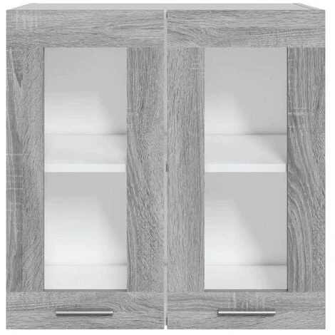 Hanging Glass Cabinet Grey Sonoma 60x31x60 Cm Engineered Wood VidaXL 4 Hanging Glass Cabinet Grey Sonoma 60x31x60 Cm Engineered Wood VidaXL - Image 4