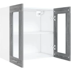 Hanging Glass Cabinet Grey Sonoma 60x31x60 Cm Engineered Wood VidaXL 9 Hanging Glass Cabinet Grey Sonoma 60x31x60 Cm Engineered Wood VidaXL -Vonshef shop 64017231 5