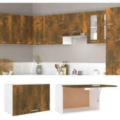 Hanging Cabinet Smoked Oak 60x31x40 Cm Engineered Wood VidaXL -Vonshef shop 64017521 4