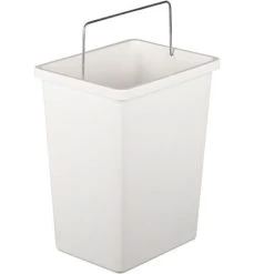 PrimeMatik - White Plastic Trash Can For Recycling