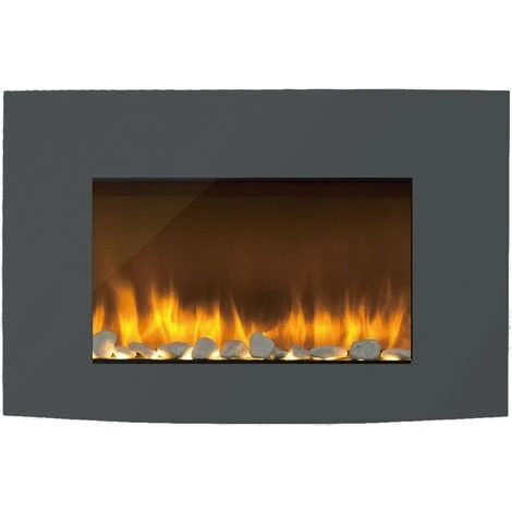 Innocenti ART90015 35 Inch Wall Mounted Curva Electric Fire Lava Grey 1 Innocenti ART90015 35 Inch Wall Mounted Curva Electric Fire Lava Grey