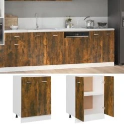 Bottom Cabinet Smoked Oak 60x46x81.5 Cm Engineered Wood VidaXL 8 Bottom Cabinet Smoked Oak 60x46x81.5 Cm Engineered Wood VidaXL -Vonshef shop 64884332 4