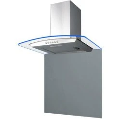 S I A SIA SPC60GY 60cm X 75cm Grey Toughened Curved Glass Kitchen Splashback -Vonshef shop 65334573 5