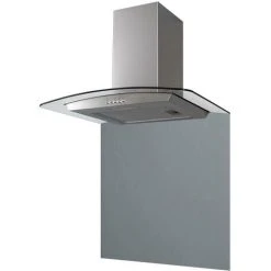 S I A SIA SPC70GY 70cm X 75cm Grey Toughened Curved Glass Kitchen Splashback