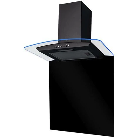 S I A SIA SPC60BL 60cm X 75cm Black Toughened Curved Glass Kitchen Splashback 4 S I A SIA SPC60BL 60cm X 75cm Black Toughened Curved Glass Kitchen Splashback - Image 4