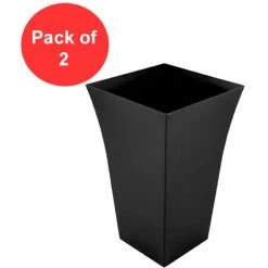 Viss Large Black Milano Planters, Garden Pots (Pack Of 2)