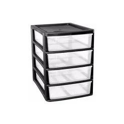 Viss Black 4 Drawer Plastic Black 4 Drawer Plastic A4+ Slim Tower Black 4 Drawer Plastic A4+ Slim Tower Black 4 Drawer Plastic A4+ Slim Tower