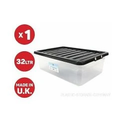 Viss 32 LITRE UNDERBED PLASTIC STORAGE BOX! - BED CLOTHES - SHOES - BOOKS - CHEAP !!