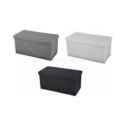 Viss 2 SEATER DOUBLE LARGE FOLDING STORAGE QUALITY OTTOMAN POUFFE SEAT STOOL BOX