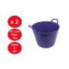 Viss 2 X 42 LITRE FLEXI TUB LARGE GARDEN CONTAINER FLEXIBLE STORAGE BUCKET PURPLE