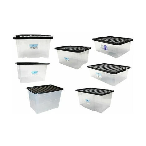 Viss HOME STORAGE BOXES - OFFICE USE - LARGE CONTAINERS - STACKABLE BOXES BLACK LID 1 Viss HOME STORAGE BOXES - OFFICE USE - LARGE CONTAINERS - STACKABLE BOXES BLACK LID