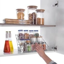 3-tier Spice Rack Up&Down On Rails Metaltex -Vonshef shop 66087132 4