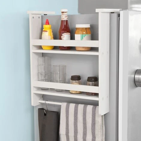 SoBuy Refrigerator Hanging Kitchen Spice Holder Rack,White,FRG149-W 1 SoBuy Refrigerator Hanging Kitchen Spice Holder Rack,White,FRG149-W