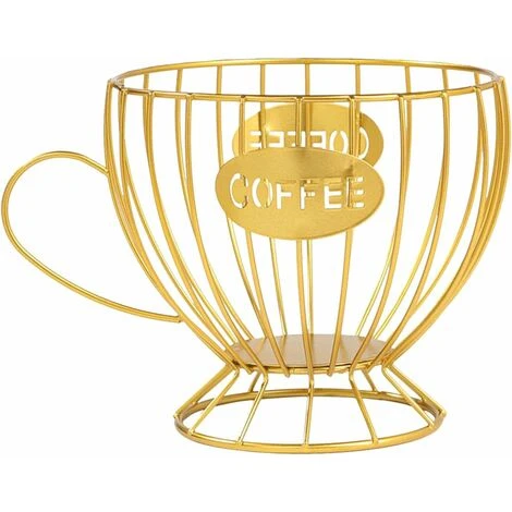 READCLY Coffee Pod Holder, Metal Coffee Creamer Container, Multiple Espresso Storage Baskets And Kitchen Counter, Coffee Table (Gold) 1 READCLY Coffee Pod Holder, Metal Coffee Creamer Container, Multiple Espresso Storage Baskets And Kitchen Counter, Coffee Table (Gold)