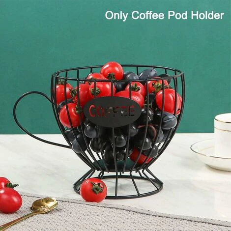READCLY Coffee Pod Holder, Coffee Creamer Box, Coffee Organizer, Multiple Storage Baskets For Kitchen Espresso, Coffee Table Countertop, Bar (Black) 2 READCLY Coffee Pod Holder, Coffee Creamer Box, Coffee Organizer, Multiple Storage Baskets For Kitchen Espresso, Coffee Table Countertop, Bar (Black) - Image 2
