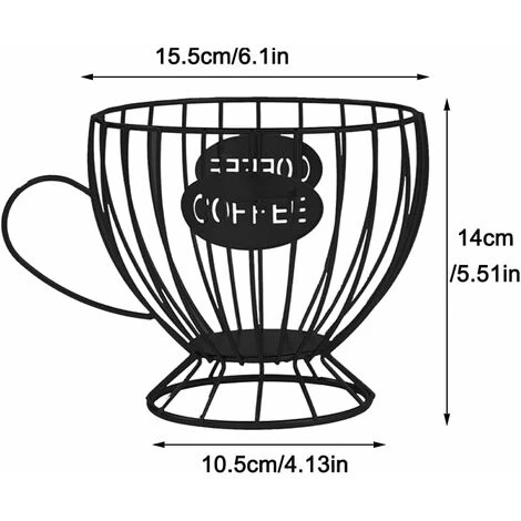 READCLY Coffee Pod Holder, Coffee Creamer Box, Coffee Organizer, Multiple Storage Baskets For Kitchen Espresso, Coffee Table Countertop, Bar (Black) 5 READCLY Coffee Pod Holder, Coffee Creamer Box, Coffee Organizer, Multiple Storage Baskets For Kitchen Espresso, Coffee Table Countertop, Bar (Black) - Image 5