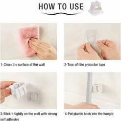 MONLY 4 Pack Self Adhesive No Drill Dog Mop Holders -Vonshef shop 66565439 2