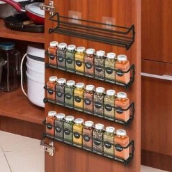 RHAFAYRE Wall Mounted Kitchen Spice Rack, 2PCS 2 Tier Stainless Steel Spice Storage Rack Kitchen Wall Shelf With Adhesive And Screws, Perfect For Kitchen 7 RHAFAYRE Wall Mounted Kitchen Spice Rack, 2PCS 2 Tier Stainless Steel Spice Storage Rack Kitchen Wall Shelf With Adhesive And Screws, Perfect For Kitchen -Vonshef shop 66821635 3