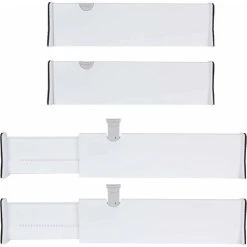Devenirriche Set Of 4 Expandable Kitchen Drawer Dividers 37.8 - 54 CM Plastic Adjustable Kitchen Drawer Organiser, Kitchen Drawer Dividers For Cutlery, Dresser, Desk -Vonshef shop 66992297 3
