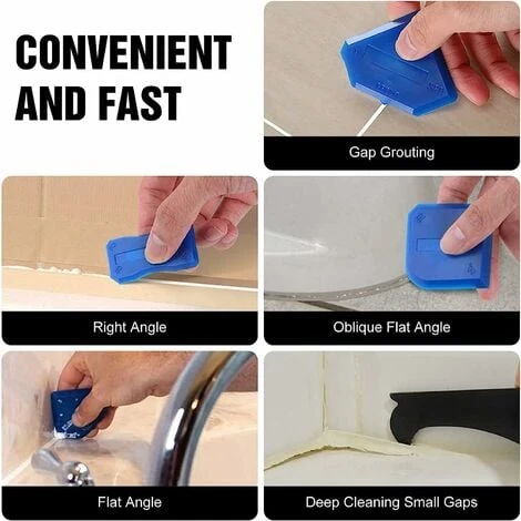 QERSTA 10pcs Silicone Caulking Tool Set, Silicone Smoothing Grout Remover Finishing Tool 5 QERSTA 10pcs Silicone Caulking Tool Set, Silicone Smoothing Grout Remover Finishing Tool - Image 5