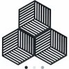 QERSTA Set Of 3 Trivets Kitchen Pot Coaster Silicone Protective Mat -Versailles (Black, Raya Hexagonal: 14.5x130x7.5mm)
