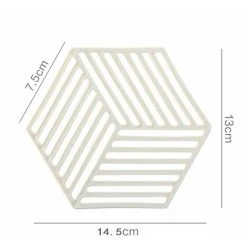 QERSTA Set Of 3 Trivets Kitchen Pot Coaster Silicone Protective Mat -Versailles (Black, Raya Hexagonal: 14.5x130x7.5mm) -Vonshef shop 67644845 2