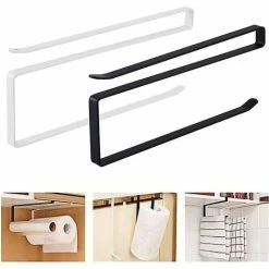 ECHOO Vertical Holder For Countertop Paper Towels 2 Pieces Paper Towel Holder Roll Holder Kitchen Paper Towels Without Drilling Paper Roll Holder For Stretch Film Paper Towels Aluminum Foil