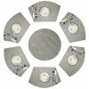 ECHOO Round Placemats Set Of 7 PVC Table Mat Wedge Set Table Heat Resistant Washable (Silver Grey)