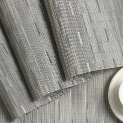 ECHOO Round Placemats Set Of 7 PVC Table Mat Wedge Set Table Heat Resistant Washable (Silver Grey) 8 ECHOO Round Placemats Set Of 7 PVC Table Mat Wedge Set Table Heat Resistant Washable (Silver Grey) -Vonshef shop 67695834 4