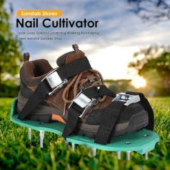 Alternative view of MONLY Grass Spiked Gardening Walking Revitalizing Lawn Aerator Sandals Nail Shoes Tool Nail Cultivator Yard Garden Tool