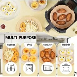 EINEMGELD Air Fryer Disposable Paper Liner, Round Parchment Sheets For Baking -Vonshef shop 67928515 5