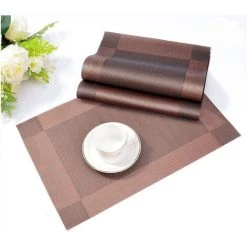 EINEMGELD Placemat, Placemat Set Of 4 Non-slip Washable PVC Wear-resistant Heat-resistant Placemats For Home Restaurant Dining Table -Vonshef shop 68106146 3