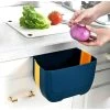 MONLY Mini Folding Trash Can Hanging For Kitchen Cabinet Door, Small Collapsible Trash Can Under Sink, Wall-Mounted Folding Trash Can - Mini Bin For Cabinet/Bedroom/Bathroom (3L) (Blue Yellow)