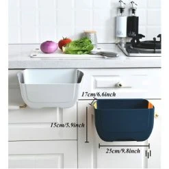 MONLY Mini Folding Trash Can Hanging For Kitchen Cabinet Door, Small Collapsible Trash Can Under Sink, Wall-Mounted Folding Trash Can - Mini Bin For Cabinet/Bedroom/Bathroom (3L) (Blue Yellow) 8 MONLY Mini Folding Trash Can Hanging For Kitchen Cabinet Door, Small Collapsible Trash Can Under Sink, Wall-Mounted Folding Trash Can - Mini Bin For Cabinet/Bedroom/Bathroom (3L) (Blue Yellow) -Vonshef shop 68261705 4