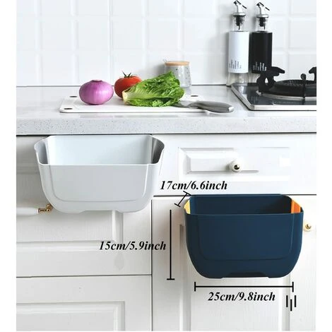 MONLY Mini Folding Trash Can Hanging For Kitchen Cabinet Door, Small Collapsible Trash Can Under Sink, Wall-Mounted Folding Trash Can - Mini Bin For Cabinet/Bedroom/Bathroom (3L) (Blue Yellow) 4 MONLY Mini Folding Trash Can Hanging For Kitchen Cabinet Door, Small Collapsible Trash Can Under Sink, Wall-Mounted Folding Trash Can - Mini Bin For Cabinet/Bedroom/Bathroom (3L) (Blue Yellow) - Image 4