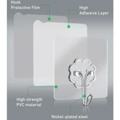 MONLY Wall Adhesive, Adhesive Pack 9,s Adhesives Maximum Load 8kg, Wall Adhesive For Hanging Keys, Corks, Kitchen Utensils, Towels And More -Vonshef shop 68262104 5