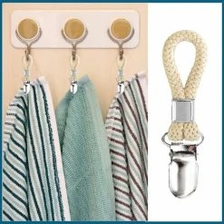 MONLY Towel Hanger, 4 Towel Clips, Towel Clips, Towel Clips, Towel Clips, Tea Towel Holders, Towel Clips, Towel Loops -Vonshef shop 68265518 4