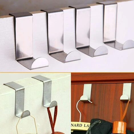 MONLY Stainless Steel Reversible Right Angle S-Hook For Door Storage Items-4 Pcs (Stainless Steel) 3 MONLY Stainless Steel Reversible Right Angle S-Hook For Door Storage Items-4 Pcs (Stainless Steel) - Image 3