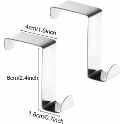 MONLY Stainless Steel Reversible Right Angle S-Hook For Door Storage Items-4 Pcs (Stainless Steel) 9 MONLY Stainless Steel Reversible Right Angle S-Hook For Door Storage Items-4 Pcs (Stainless Steel) -Vonshef shop 68265896 5