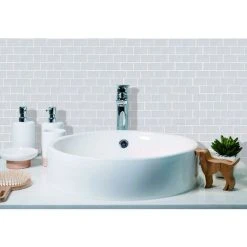 Alternative view of NAXUNNN Tile Stickers For Kitchen Bathroom, Backsplash Adhesive Kitchen Grey, Waterproof Tile Adhesive Decorative Wall Sticker Tiles 4 Pieces