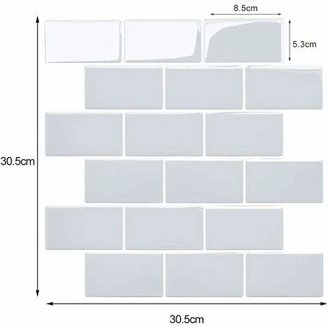 NAXUNNN Tile Stickers For Kitchen Bathroom, Backsplash Adhesive Kitchen Grey, Waterproof Tile Adhesive Decorative Wall Sticker Tiles 4 Pieces 5 NAXUNNN Tile Stickers For Kitchen Bathroom, Backsplash Adhesive Kitchen Grey, Waterproof Tile Adhesive Decorative Wall Sticker Tiles 4 Pieces - Image 5