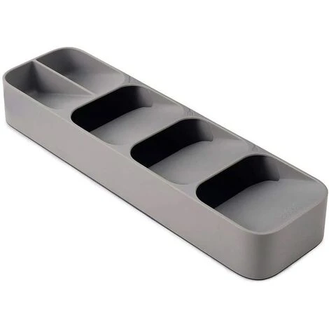 FUHUIDATRADING Compact Cutlery Organizer Kitchen Drawer Tray, Small, Gray 2 FUHUIDATRADING Compact Cutlery Organizer Kitchen Drawer Tray, Small, Gray - Image 2
