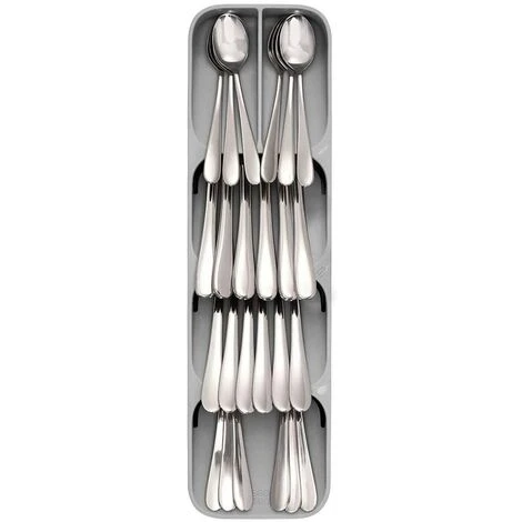 FUHUIDATRADING Compact Cutlery Organizer Kitchen Drawer Tray, Small, Gray 5 FUHUIDATRADING Compact Cutlery Organizer Kitchen Drawer Tray, Small, Gray - Image 5