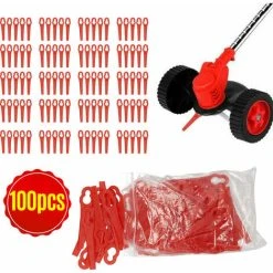 JOORRT 100pcs/pack 83mm Trimmer Attachment For Lawn Mower And Rider Plastic Cutter Accessories For Brush Cutters Lawn Mower Grass Trimmer Gardening Tool Replacement, Red -Vonshef shop 69651208 3