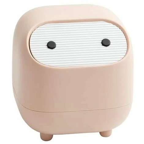 Langray Mini Countertop Trash Can With Lid, Cute Plastic Trash Bin For Desk, Bathroom, Table Or Coffee Table - Throw Cotton Rounds, Makeup Sponges (Pink) 1 Langray Mini Countertop Trash Can With Lid, Cute Plastic Trash Bin For Desk, Bathroom, Table Or Coffee Table - Throw Cotton Rounds, Makeup Sponges (Pink)