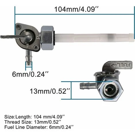 JOORRT Faucet Tube Hose Filter Fuel Gas Tank Switch Replacement For Small Diameter Faucet 50cc 70cc 90cc 110cc 125cc 150cc 200cc 250cc ATV Dirt Bike Go Kart Pit Bike 4 Bike Quad 2 JOORRT Faucet Tube Hose Filter Fuel Gas Tank Switch Replacement For Small Diameter Faucet 50cc 70cc 90cc 110cc 125cc 150cc 200cc 250cc ATV Dirt Bike Go Kart Pit Bike 4 Bike Quad - Image 2