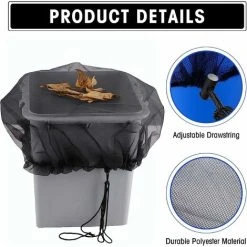 JOORRT 2 Pcs Rain Barrel Net, Ø 60 Cm Rain Barrel Cover With Drawstring, Adjustable Protective Net, Protection Against Leaves, Mosquitoes -Vonshef shop 70135444 3