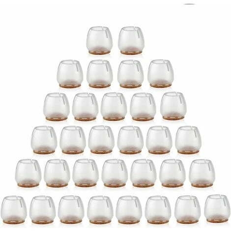 JOORRT 32pcs Silicone Chair Caps Feet Pads Furniture Table Covers Floor Leg Protectors For 25-29MM Round Legs (Transparent+Brown) 1 JOORRT 32pcs Silicone Chair Caps Feet Pads Furniture Table Covers Floor Leg Protectors For 25-29MM Round Legs (Transparent+Brown)