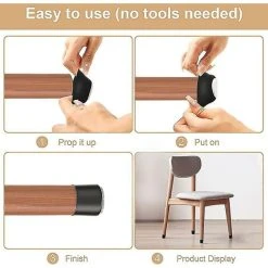 JOORRT Chair Leg Protectors, 24 Pieces For Hardwood Floors. Silicone Chair Leg 7 JOORRT Chair Leg Protectors, 24 Pieces For Hardwood Floors. Silicone Chair Leg -Vonshef shop 70367527 3