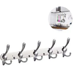 FVBJD Coat Rack Wall Mounted Long,5 Tri Hooks For Hanging Coats, Coat Hooks Wall Mounted,Wall Coat Hanger,Hook Rack For Clothes,Jacket,Hats